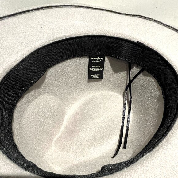 NWT Do Everything in Love Felted Panama Silver Gray Leather Band Brim Hat Unisex - Picture 4 of 6